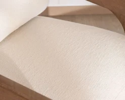 Meuble House Fauteuil d'appoint design scandinave en tissu bouclette écru
