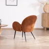 Meuble House Fauteuil d'appoint esprit rétro avec accoudoirs en tissu cuivré duveteux "Luno" Clearance