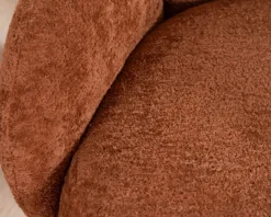 Meuble House Fauteuil d'appoint esprit rétro avec accoudoirs en tissu cuivré duveteux 