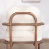 Meuble House Fauteuil d'appoint style rétro "Pio" tissu bouclette écru Outlet