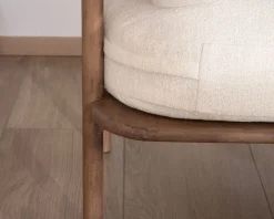 Meuble House Fauteuil d'appoint style rétro "Pio" tissu bouclette écru Outlet
