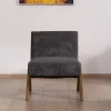 Meuble House Fauteuil déco anthracite style rétro "Tolga" pieds boomerang Sale