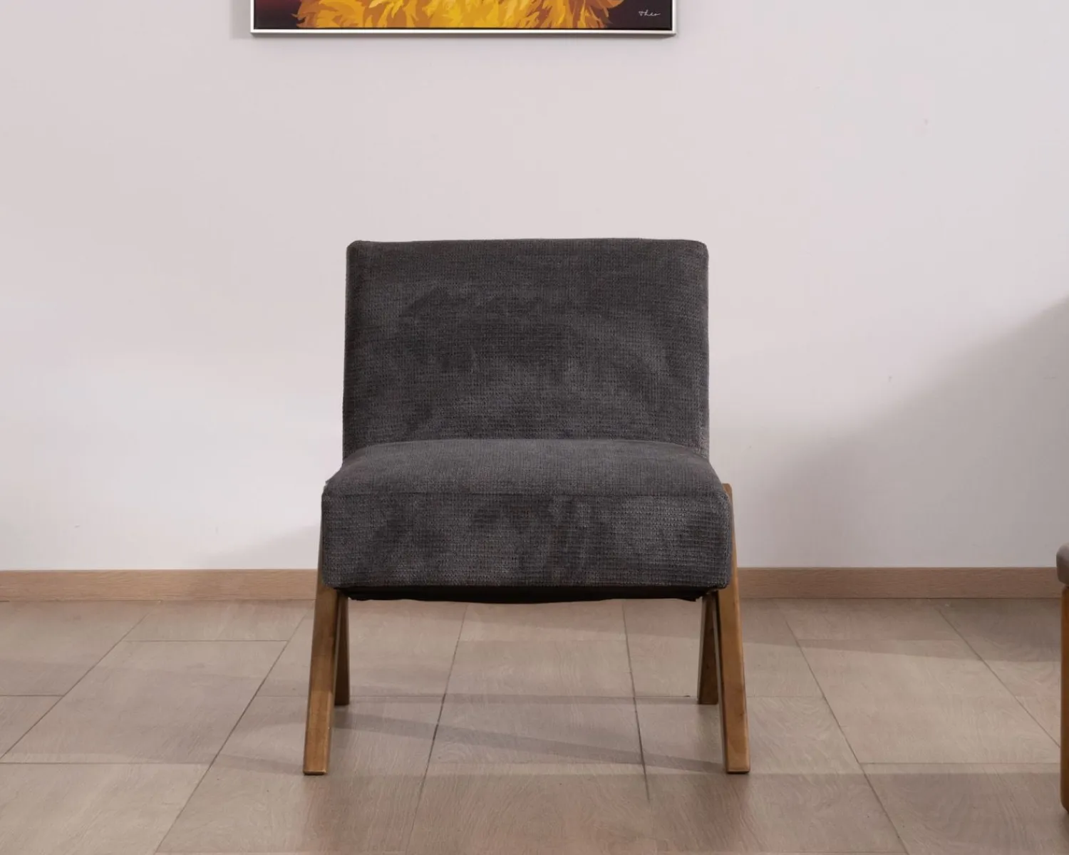 Meuble House Fauteuil déco anthracite style rétro "Tolga" pieds boomerang Sale
