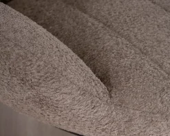 Meuble House Fauteuil de détente à bascule contemporain en tissu bouclette taupe 