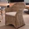 Meuble House Fauteuil de jardin en rotin kubu grisé, assise en tissu "Balangan Beach" Discount