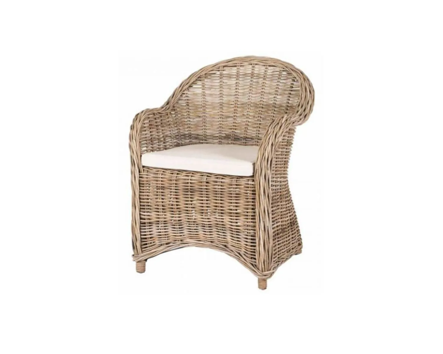 Meuble House Fauteuil de jardin en rotin kubu grisé, assise en tissu "Balangan Beach" Discount