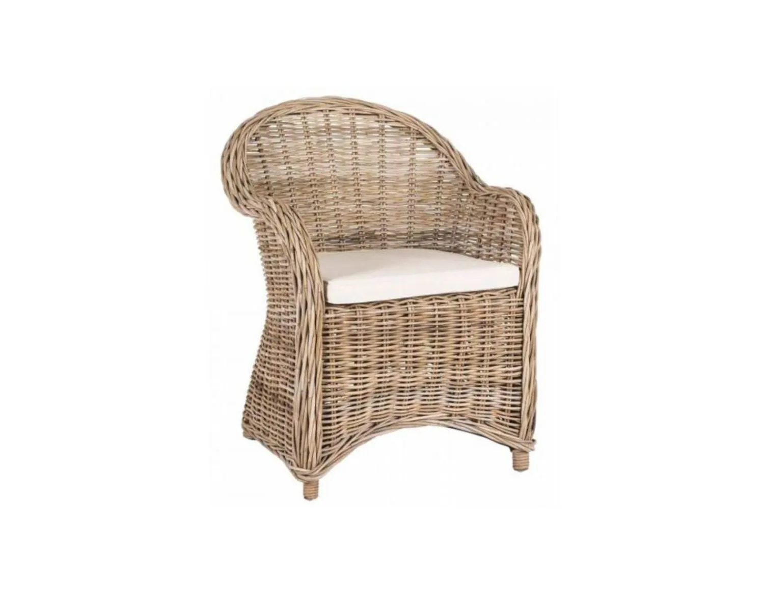 Meuble House Fauteuil de jardin en rotin kubu grisé, assise en tissu "Balangan Beach" Discount