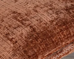 Meuble House Fauteuil de relaxation avec pouf en tissu doux terracotta