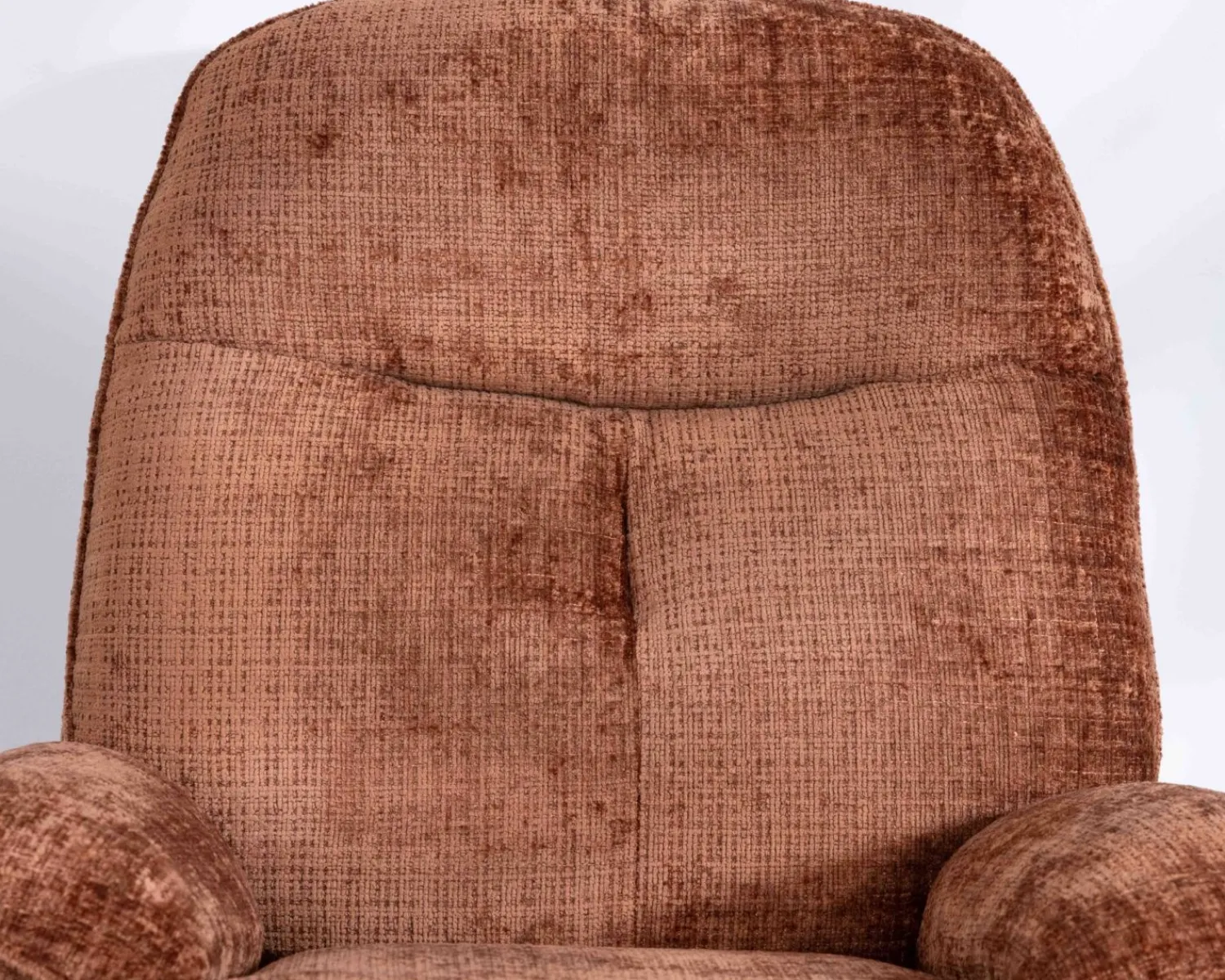 Meuble House Fauteuil de relaxation avec pouf en tissu doux terracotta "Branson" pivotant 360° Clearance