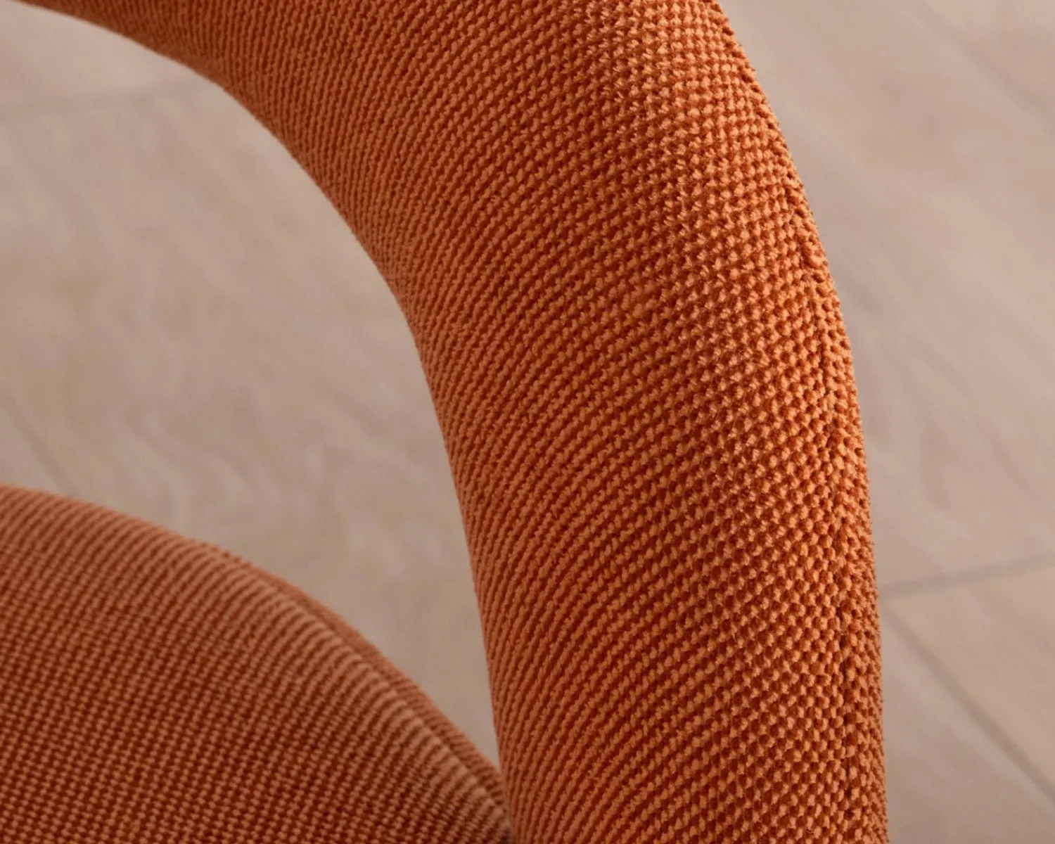 Meuble House Fauteuil de repas design en tissu terracotta ultra confort " Amarello"
