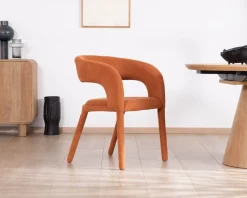 Meuble House Fauteuil de repas design en tissu terracotta ultra confort