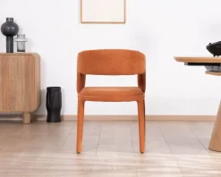 Meuble House Fauteuil de repas design en tissu terracotta ultra confort