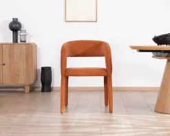 Meuble House Fauteuil de repas design en tissu terracotta ultra confort
