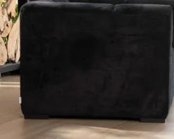 Meuble House Fauteuil design cubique en velours anthracite avec surpiqures