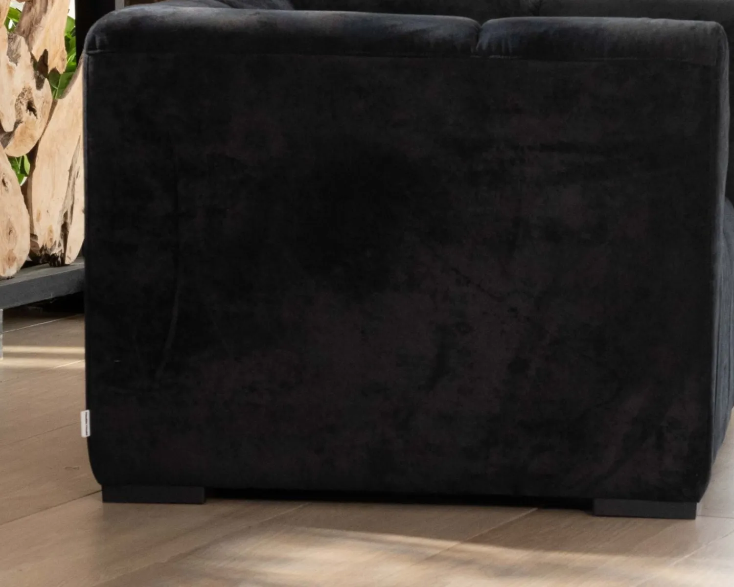 Meuble House Fauteuil design cubique en velours anthracite avec surpiqures "Enjoy Home" Outlet