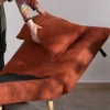 Meuble House Fauteuil design scandinave en tissu terracotta "Folda" convertible en lit d'appoint Clearance