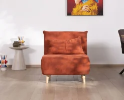 Meuble House Fauteuil design scandinave en tissu terracotta