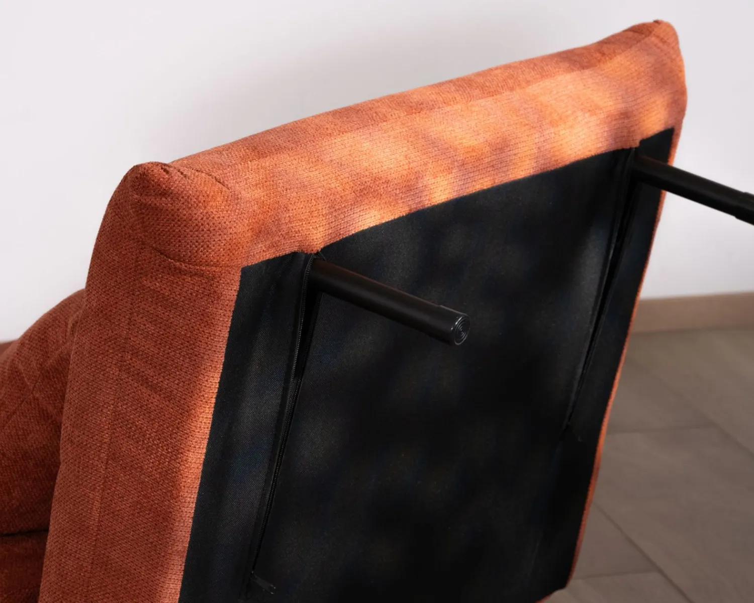 Meuble House Fauteuil design scandinave en tissu terracotta "Folda" convertible en lit d'appoint Clearance