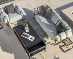 Meuble House Fauteuil de terrasse matelassé gris clair ultra confort structure aluminium