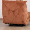 Meuble House Fauteuil enveloppant en velours côtelé terracotta "Cascada" rotatif avec repose-pieds relevable Sale