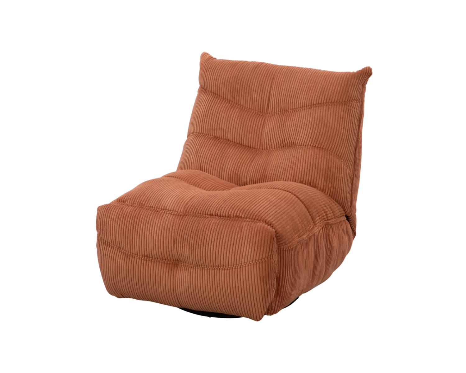 Meuble House Fauteuil enveloppant en velours côtelé terracotta "Cascada" rotatif avec repose-pieds relevable Sale