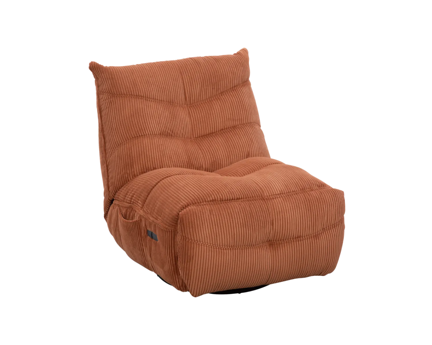 Meuble House Fauteuil enveloppant en velours côtelé terracotta "Cascada" rotatif avec repose-pieds relevable Sale