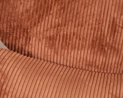 Meuble House Fauteuil lounge design en velours côtelé rouille 