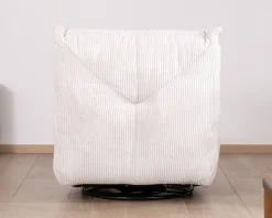 Meuble House Fauteuil pivotant et inclinable en velours côtelé écru 