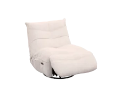 Meuble House Fauteuil pivotant et inclinable en velours côtelé écru 