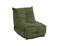 Meuble House Fauteuil relax esprit cosy en velours côtelé vert "Cascada" avec inclinaison électrique Hot