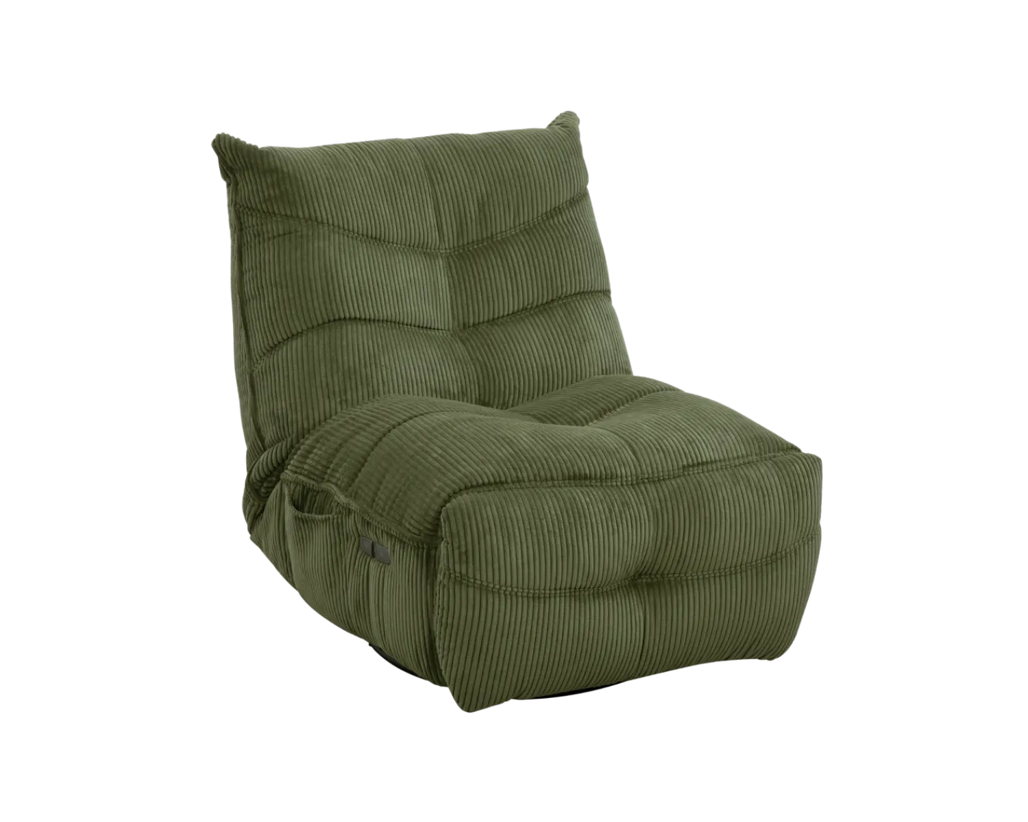 Meuble House Fauteuil relax esprit cosy en velours côtelé vert "Cascada" avec inclinaison électrique Hot