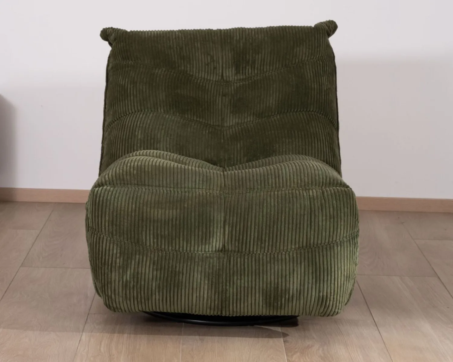 Meuble House Fauteuil relax esprit cosy en velours côtelé vert "Cascada" avec inclinaison électrique Hot