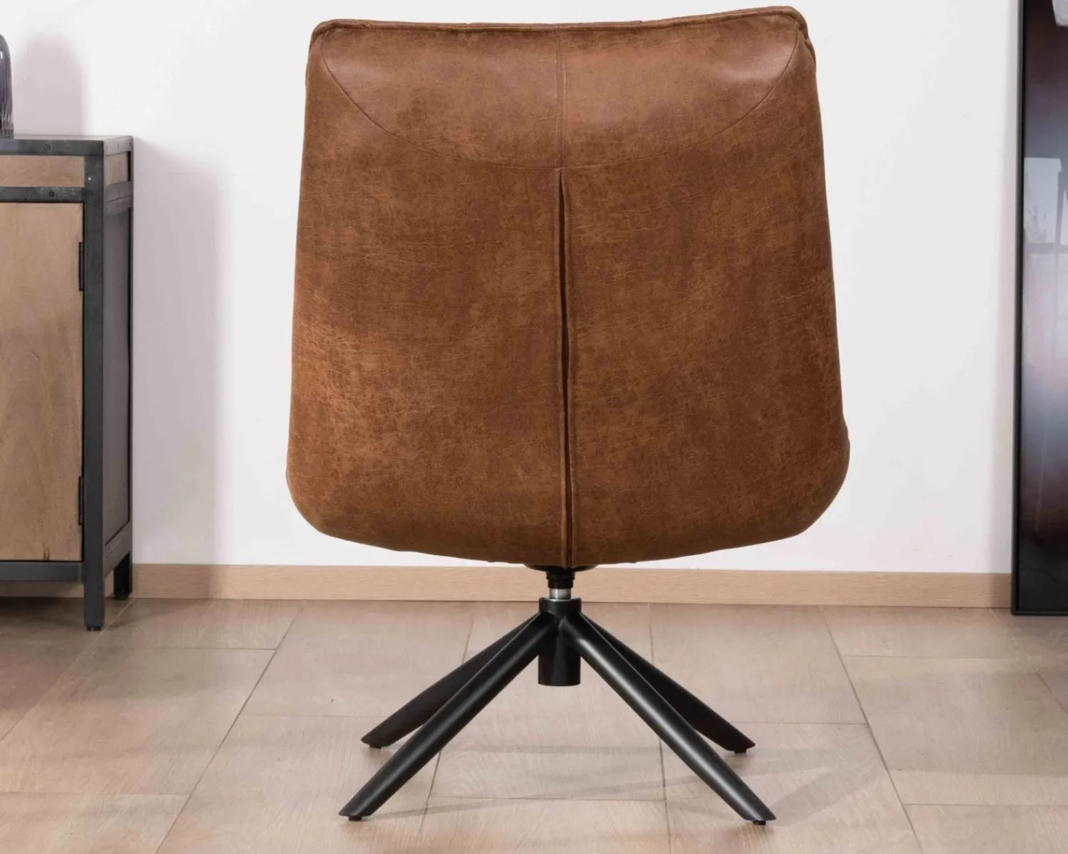 Meuble House Fauteuil relax ultra-confort avec pied rotatif "Grundy" en tissu microfibre havane Hot