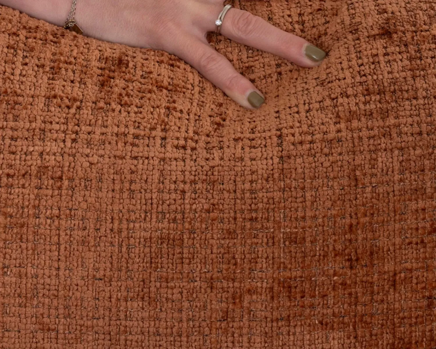 Meuble House Fauteuil ultra confort en tissu terracotta "Hasting" style vintage cosy