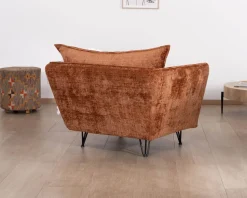 Meuble House Fauteuil ultra confort en tissu terracotta