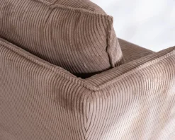 Meuble House Fauteuil ultra confort esprit scandinave en velours côtelé camel 