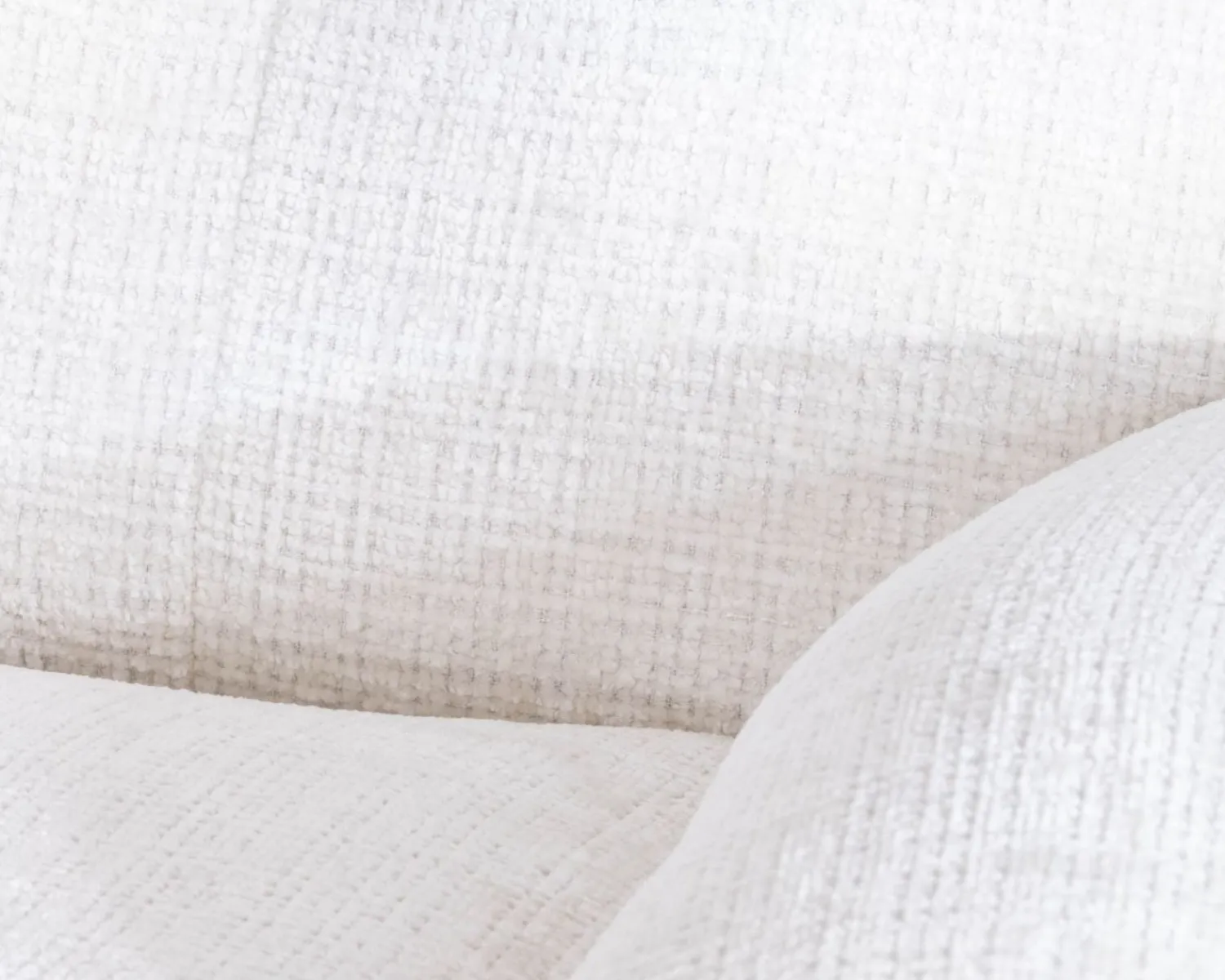 Meuble House Fauteuil vintage avec pouf en tissu blanc ultra doux "Branson" Outlet