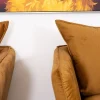 Meuble House Fauteuil vintage ocre en tissu et métal ultra confort "Hasting" Online