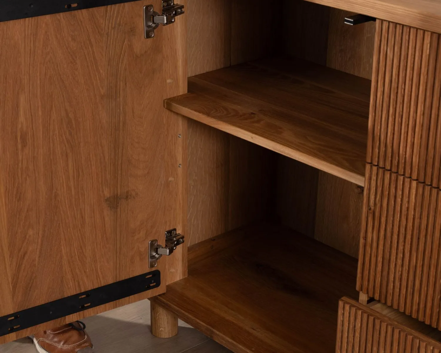 Meuble House Grand bahut style rétro en chêne huilé 180 cm "Winton"