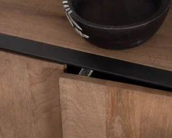 Meuble House Grand banc TV 180 cm en manguier style épuré "Santo" avec portes et tiroirs New
