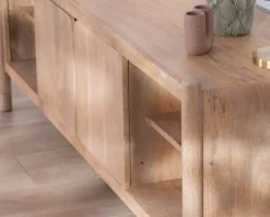 Meuble House Grand banc TV en manguier esprit japandi "Orobie" 185 cm Sale