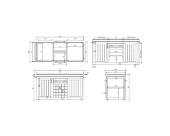 Meuble House Grand billot de cuisine bois massif plateau pierre 