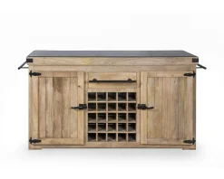 Meuble House Grand billot de cuisine bois massif plateau pierre 