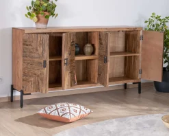 Meuble House Grand buffet bas acacia massif 175cm style ethnique