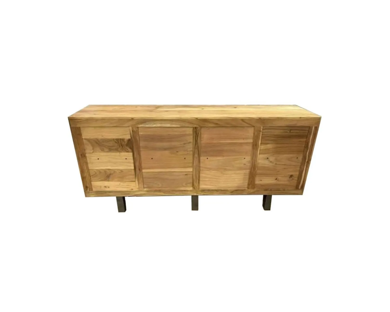 Meuble House Grand buffet design 190cm en bois massif d’acacia et métal noir "Zen Black" Online