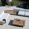 Meuble House Grand canapé modulaire 5 places de jardin "Eclipse" avec tablette d'angle en teck Discount
