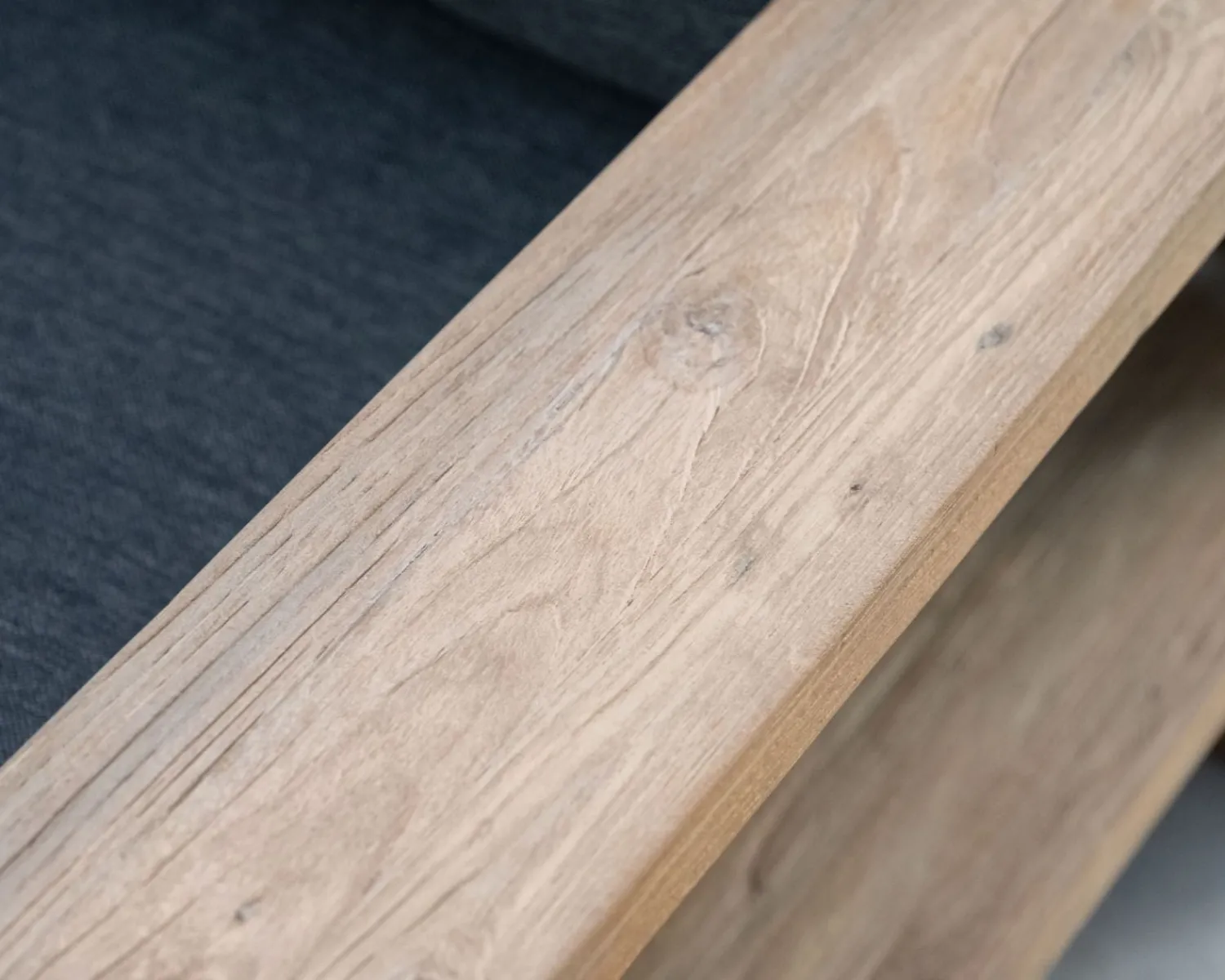 Meuble House Grand canapé modulaire spécial extérieur en teck et tissu gris foncé "Zénith" Discount