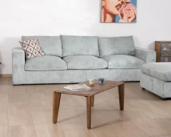 Meuble House Grand canapé moelleux avec pouf modulaire