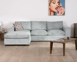 Meuble House Grand canapé moelleux avec pouf modulaire