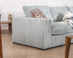 Meuble House Grand canapé moelleux avec pouf modulaire